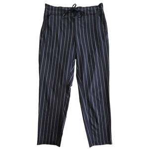 Athleta Joggers Womens 8 Navy Blue Striped Ankle Pants Casual Athleisure Comfort